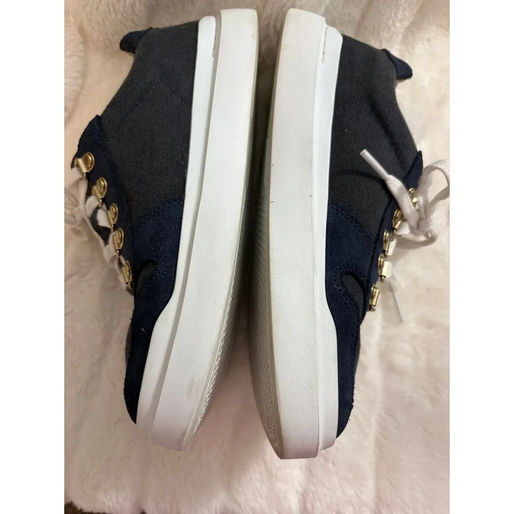 Cole Haan Grand Series Navy Canvas Suede Gold Hardware Sneakers Mens 11.5